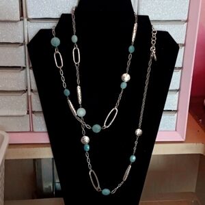 Brighton Seafoam and Silver Toned Necklace